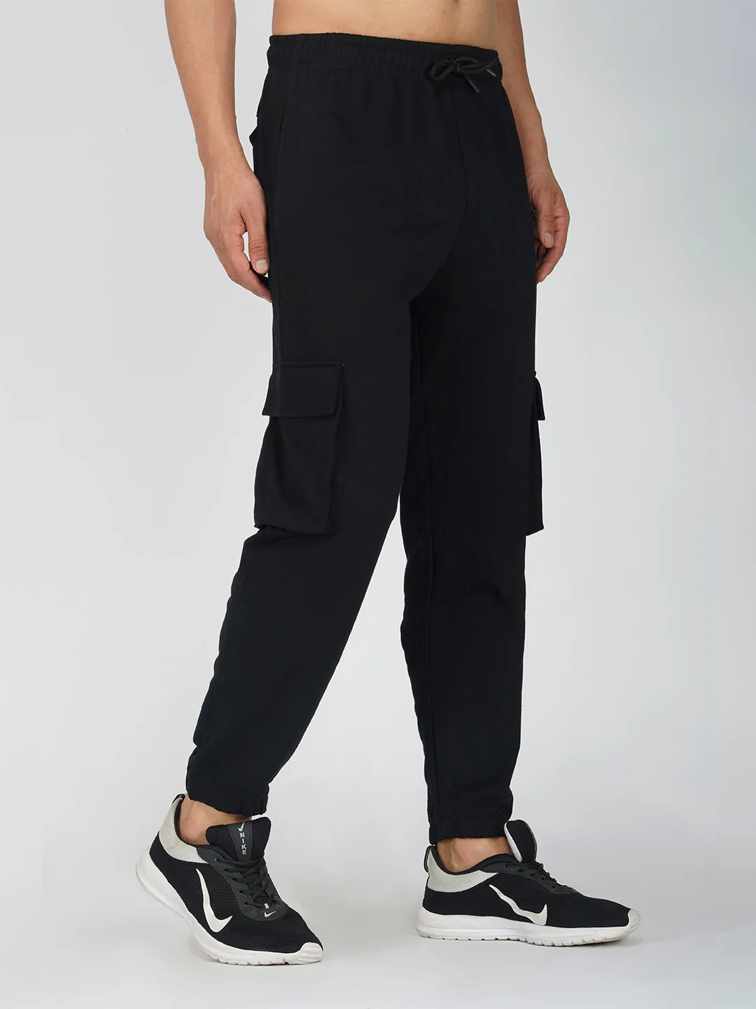 Black Oversized Cargo Joggers - Image 4