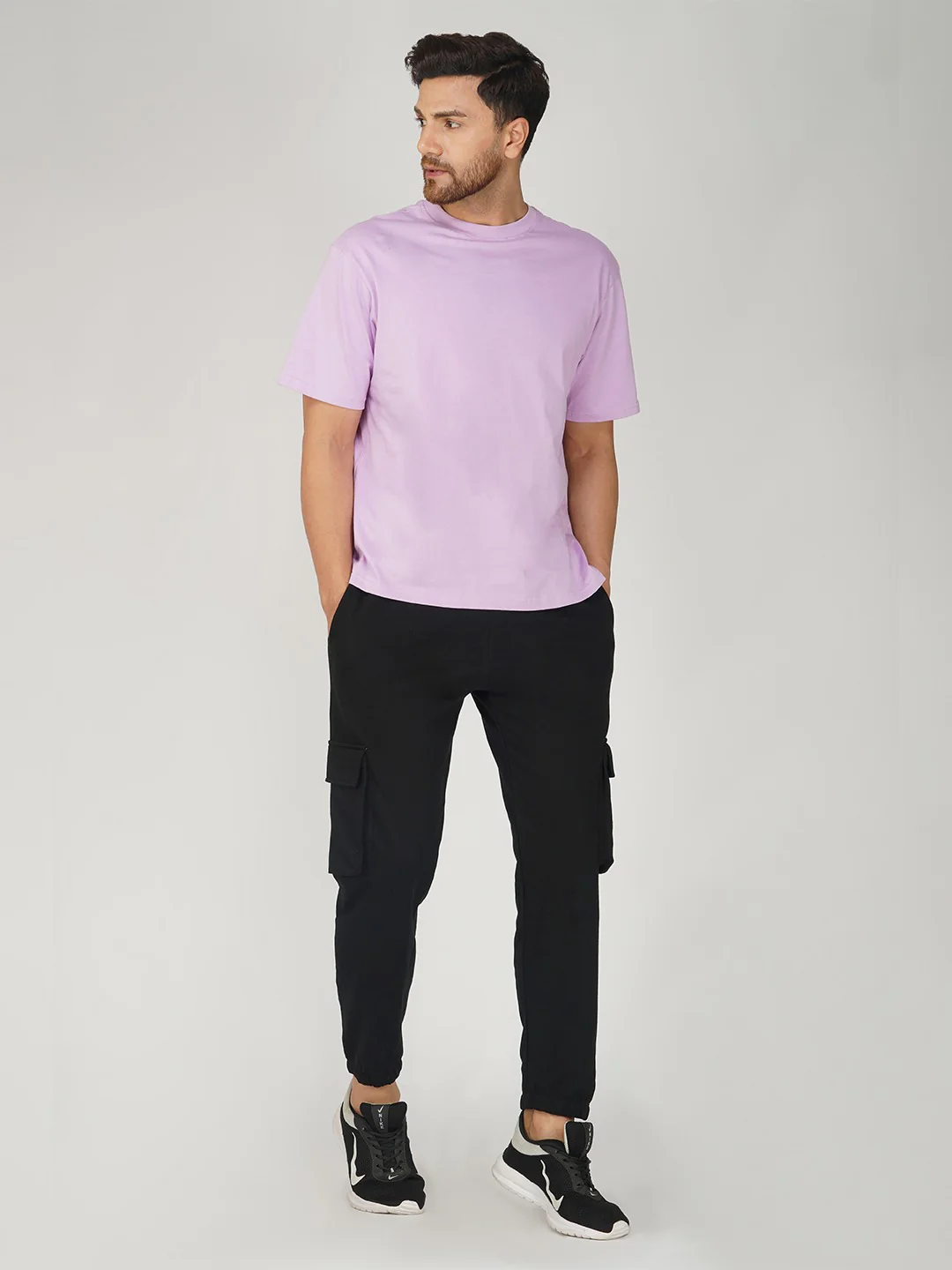 Black Oversized Cargo Joggers - Image 6
