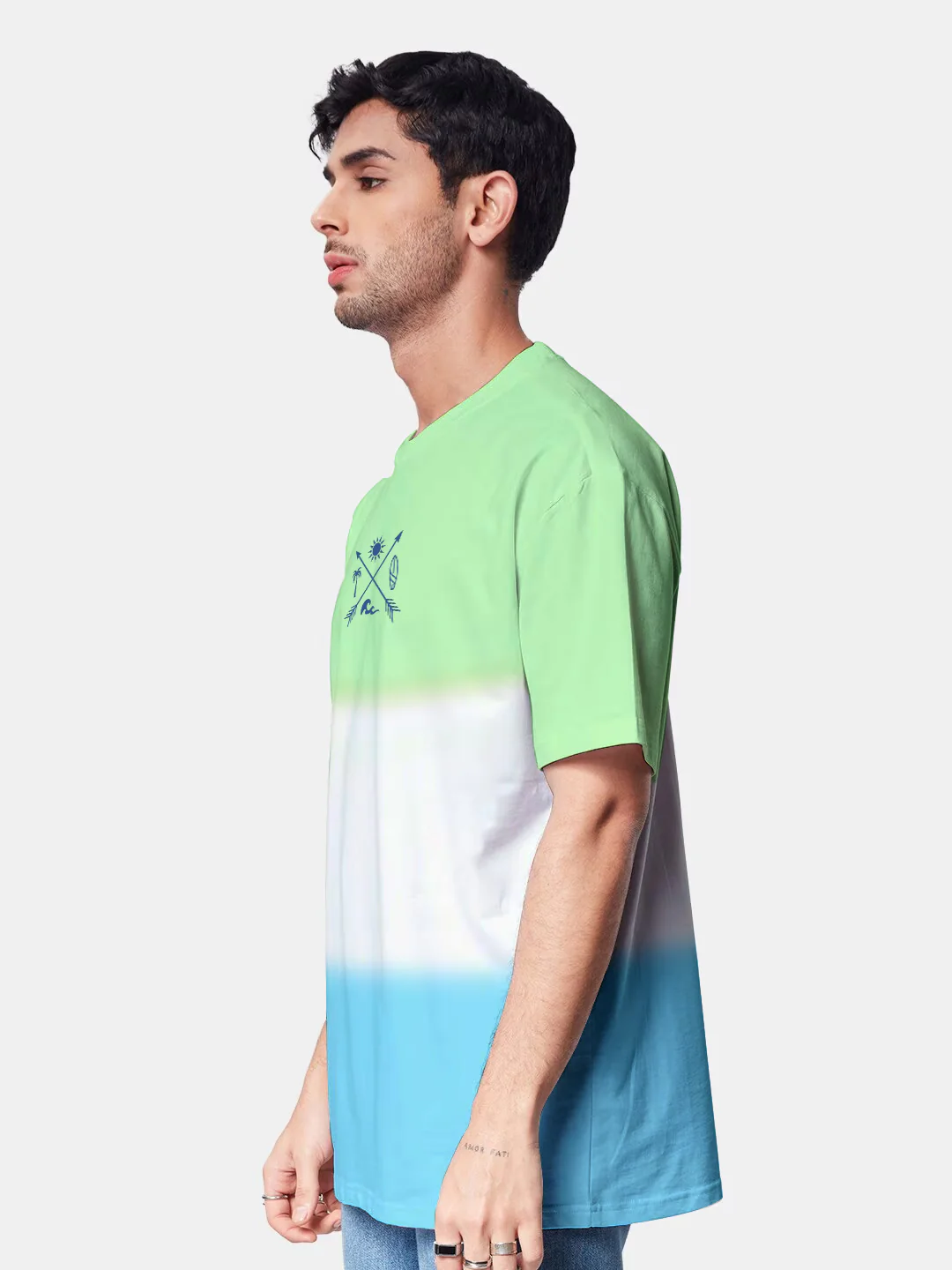 Beach Life Graphic Printed Oversized T-Shirt - Tiedye - Image 3