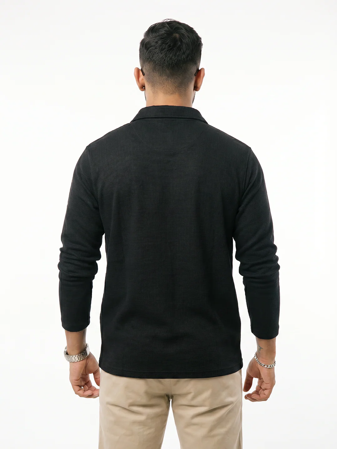 Dark Dimension Full Sleeve Regular Polo T-Shirt - Black - Image 2