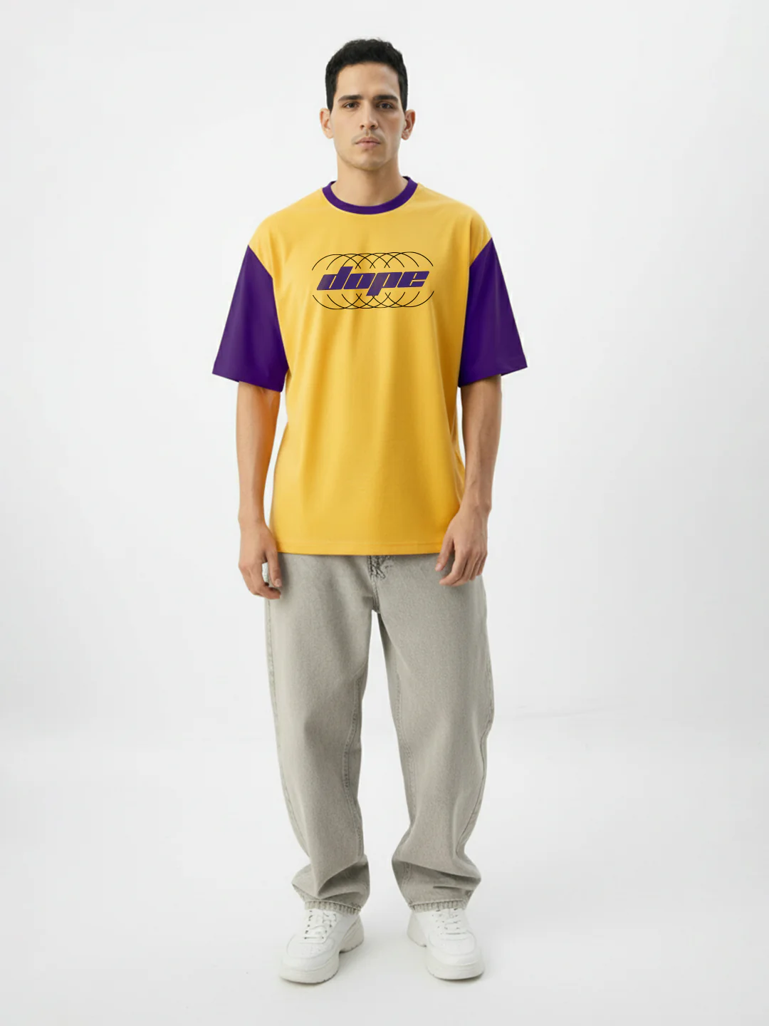 Dope Oversized T-Shirt - Yellow & Purple - Image 3