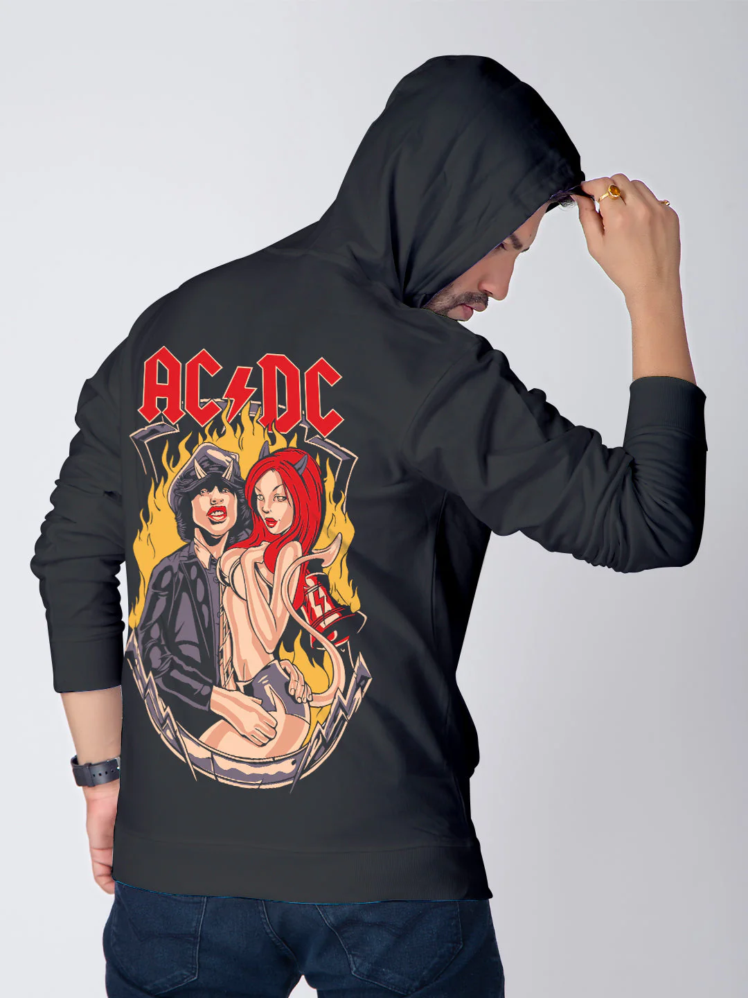 AC DC Hoodie - Black - Image 2