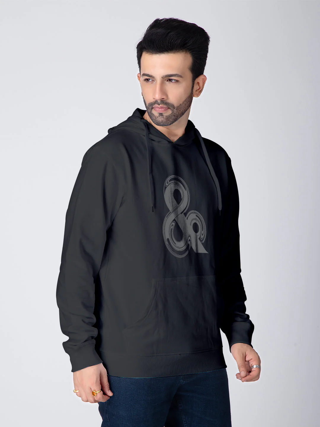 Ampersand Hoodie- Black - Image 3
