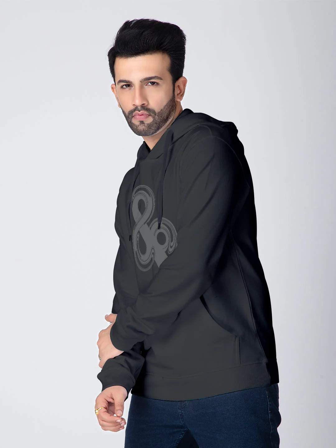 Ampersand Hoodie- Black - Image 4