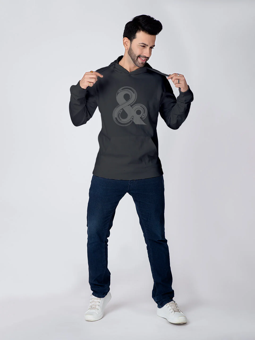 Ampersand Hoodie- Black - Image 5