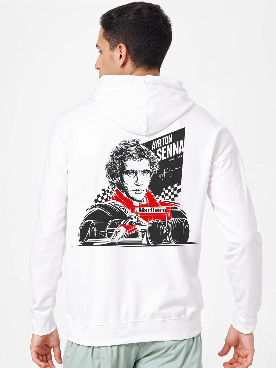 Ayrton Senna Hoodie - White - Image 3