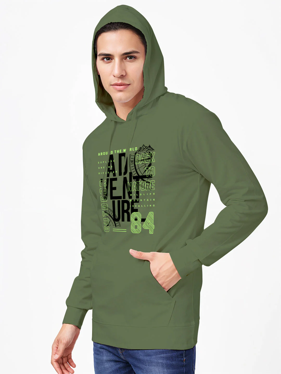 Back to Nature Hoodie - Olive Green - Image 3