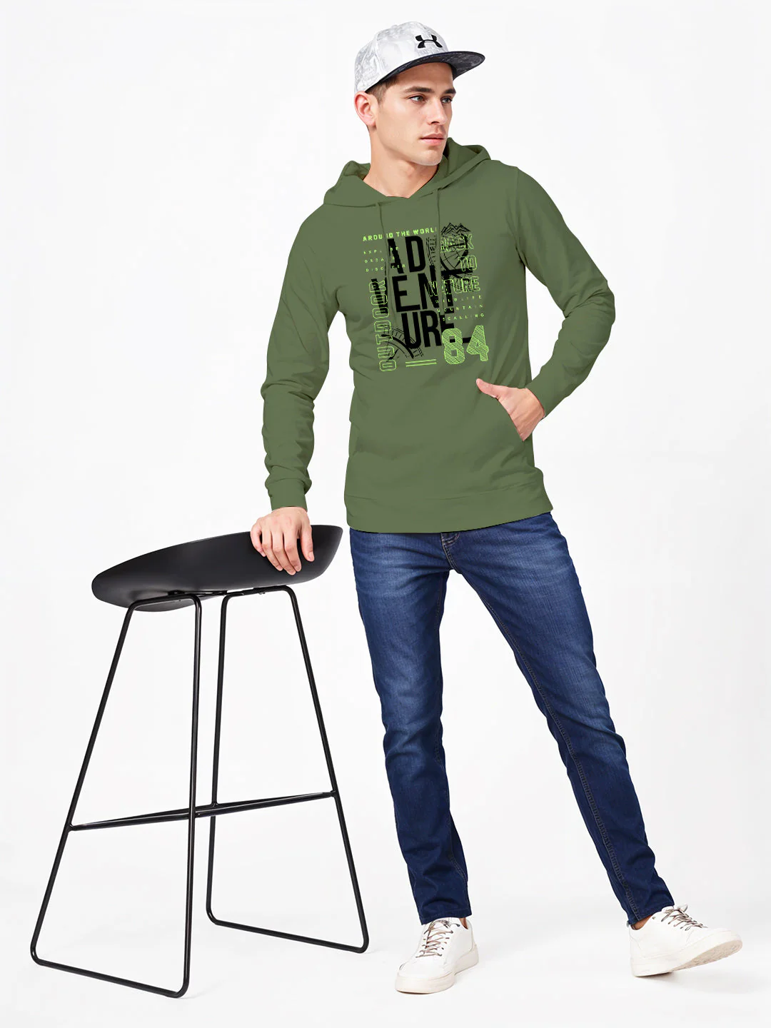 Back to Nature Hoodie - Olive Green - Image 4