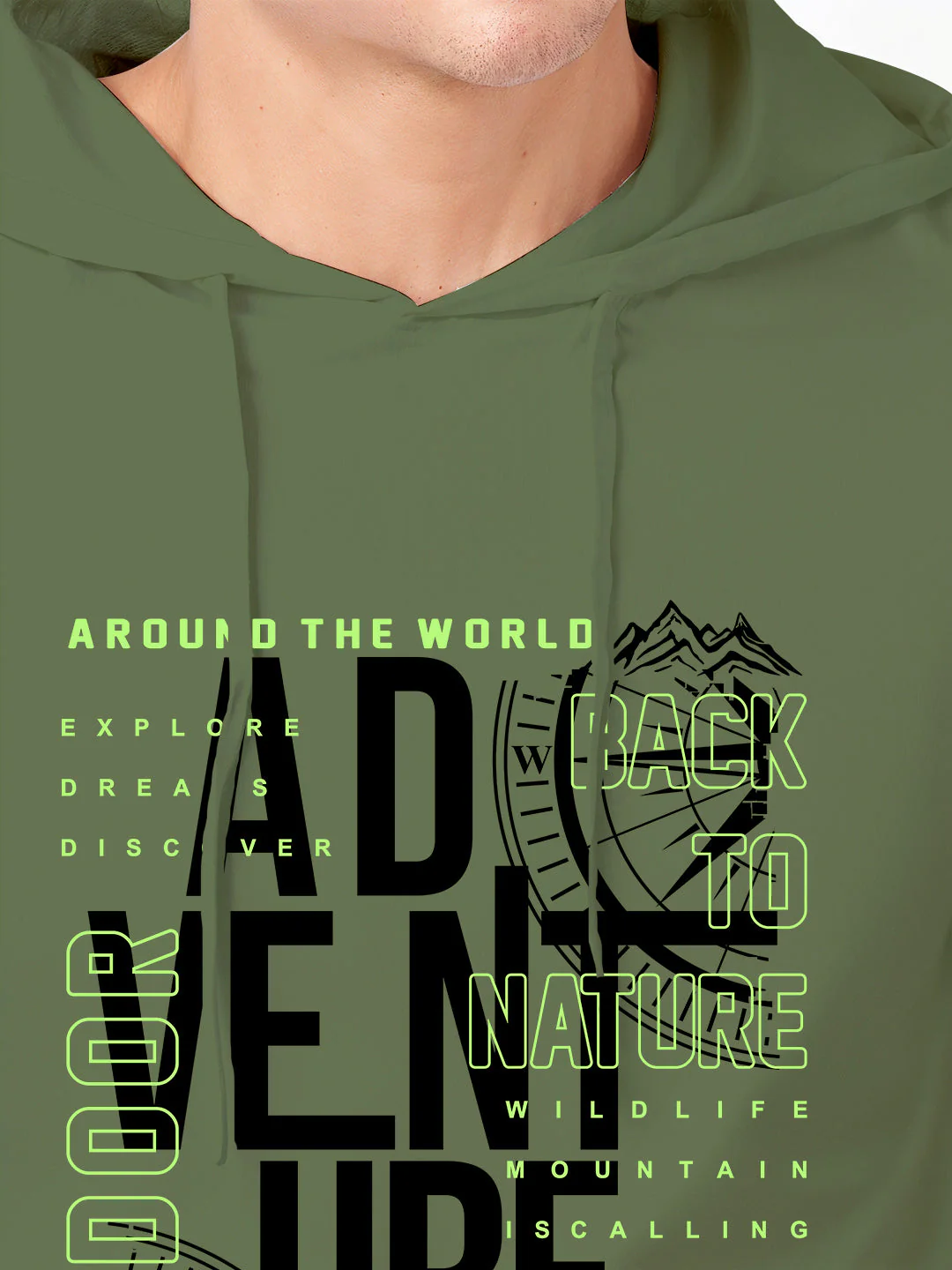 Back to Nature Hoodie - Olive Green - Image 5