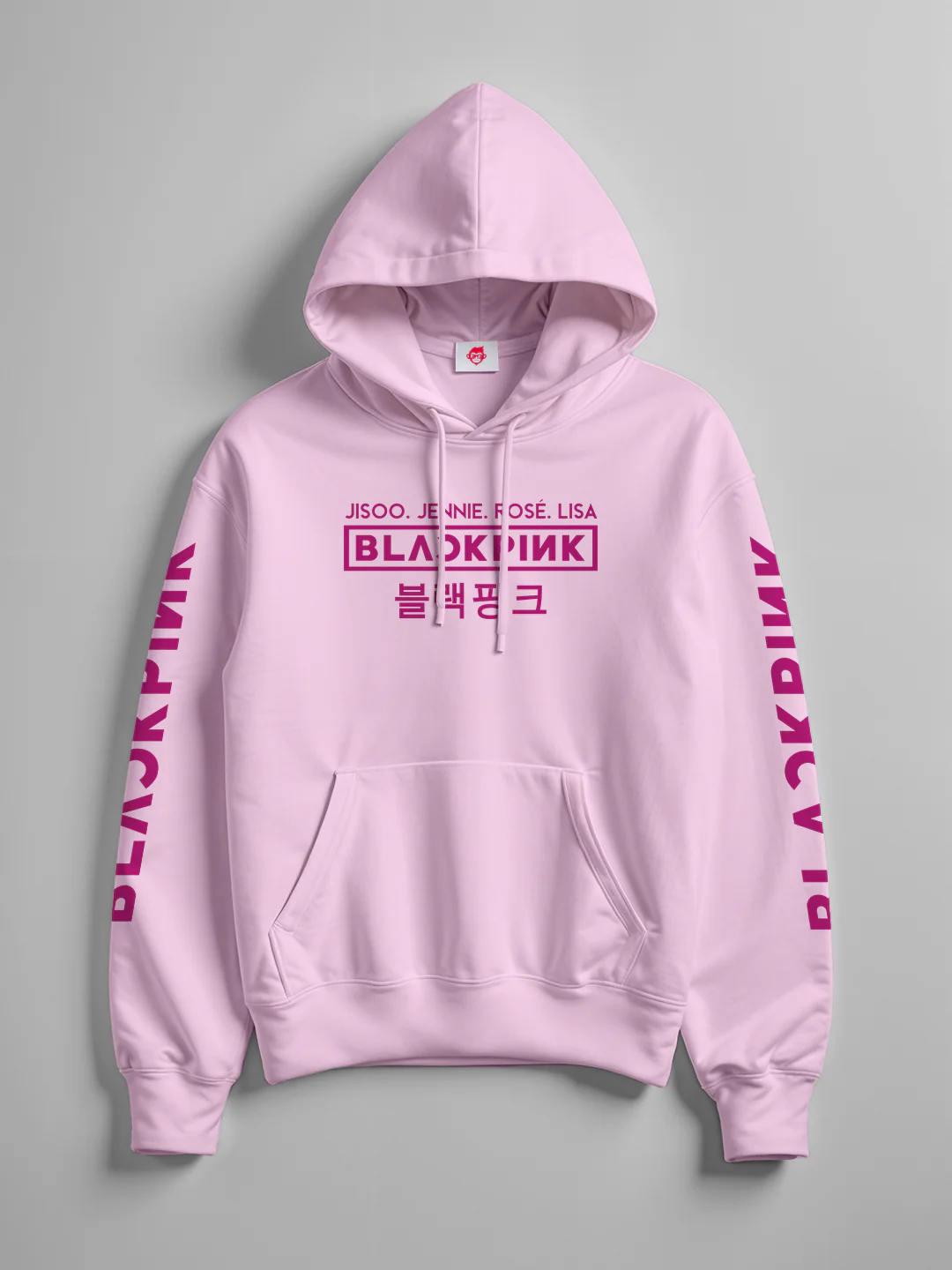 Black Pink Hoodie - Baby Pink