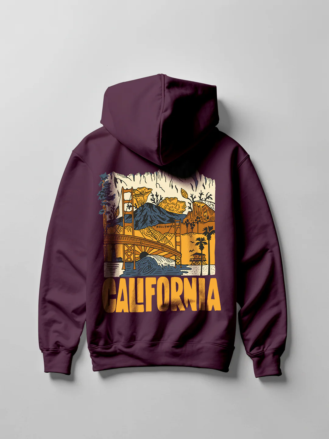 California Hoodie - Maroon - Image 2