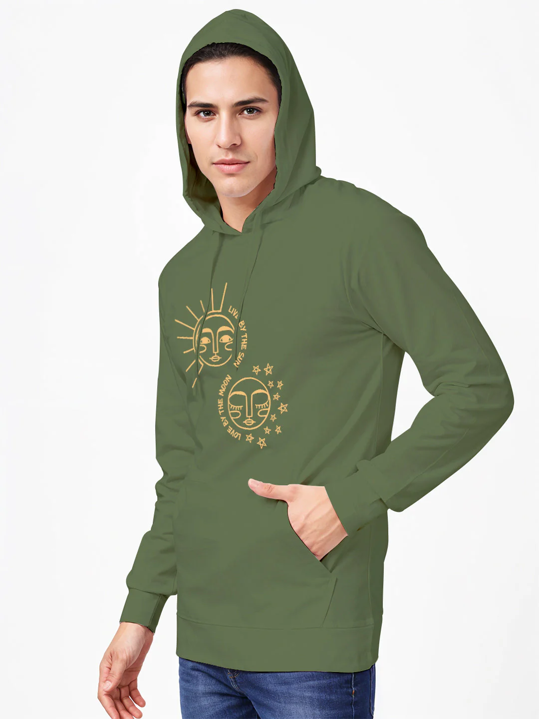 Live By Sun Hoodie - Olive Green - Image 3