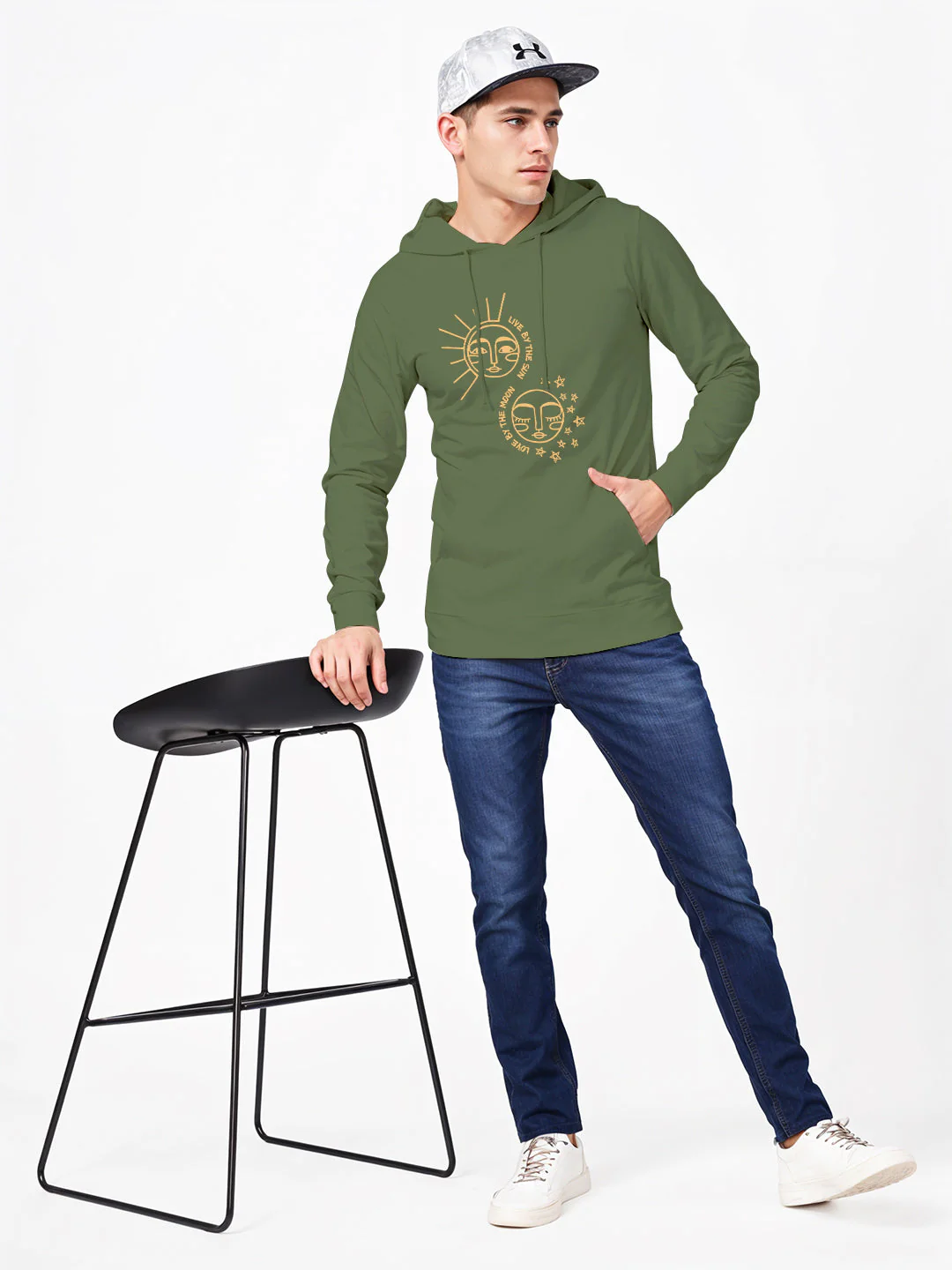 Live By Sun Hoodie - Olive Green - Image 4
