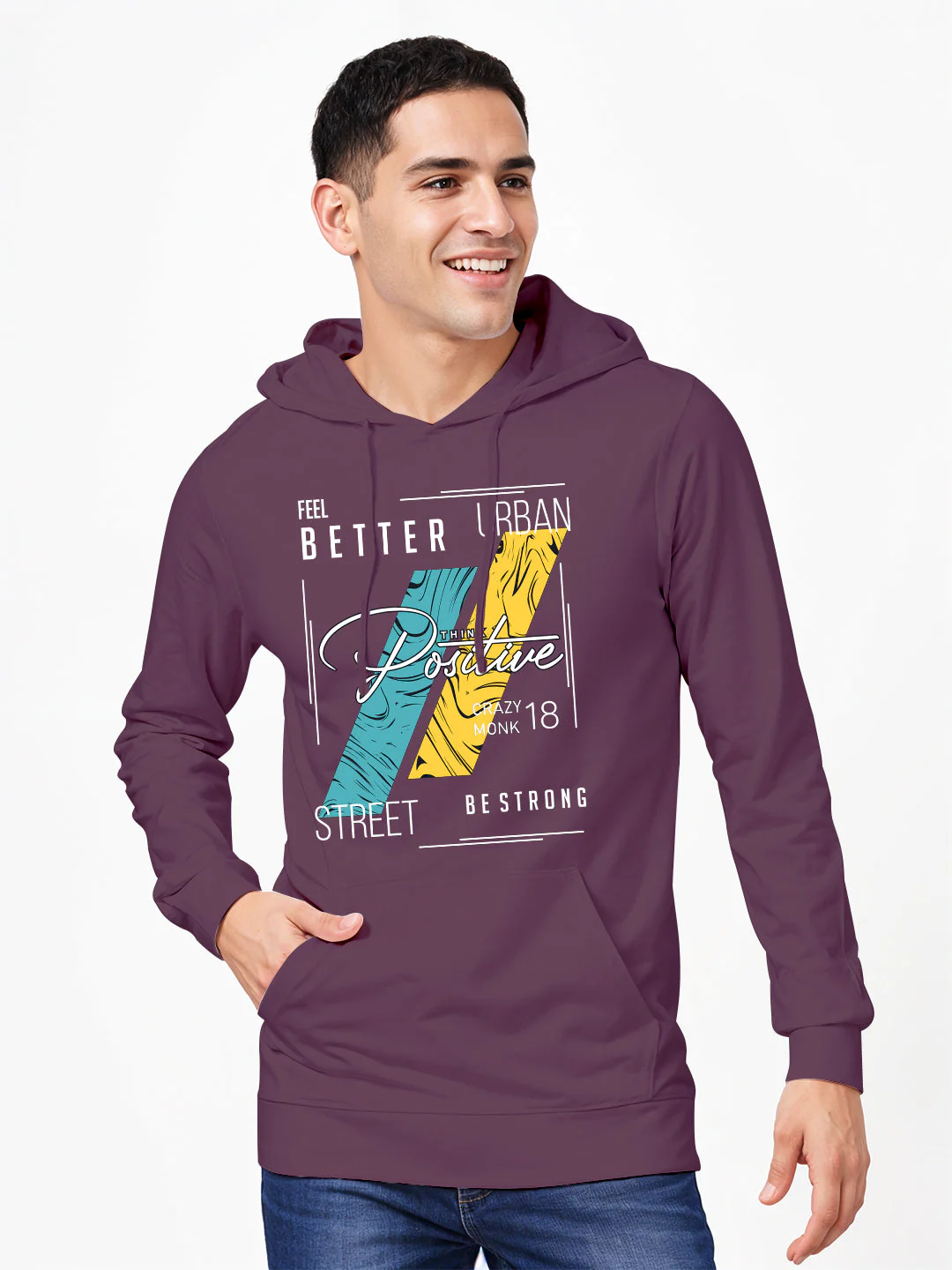 Think Positive Hoodie - Maroon