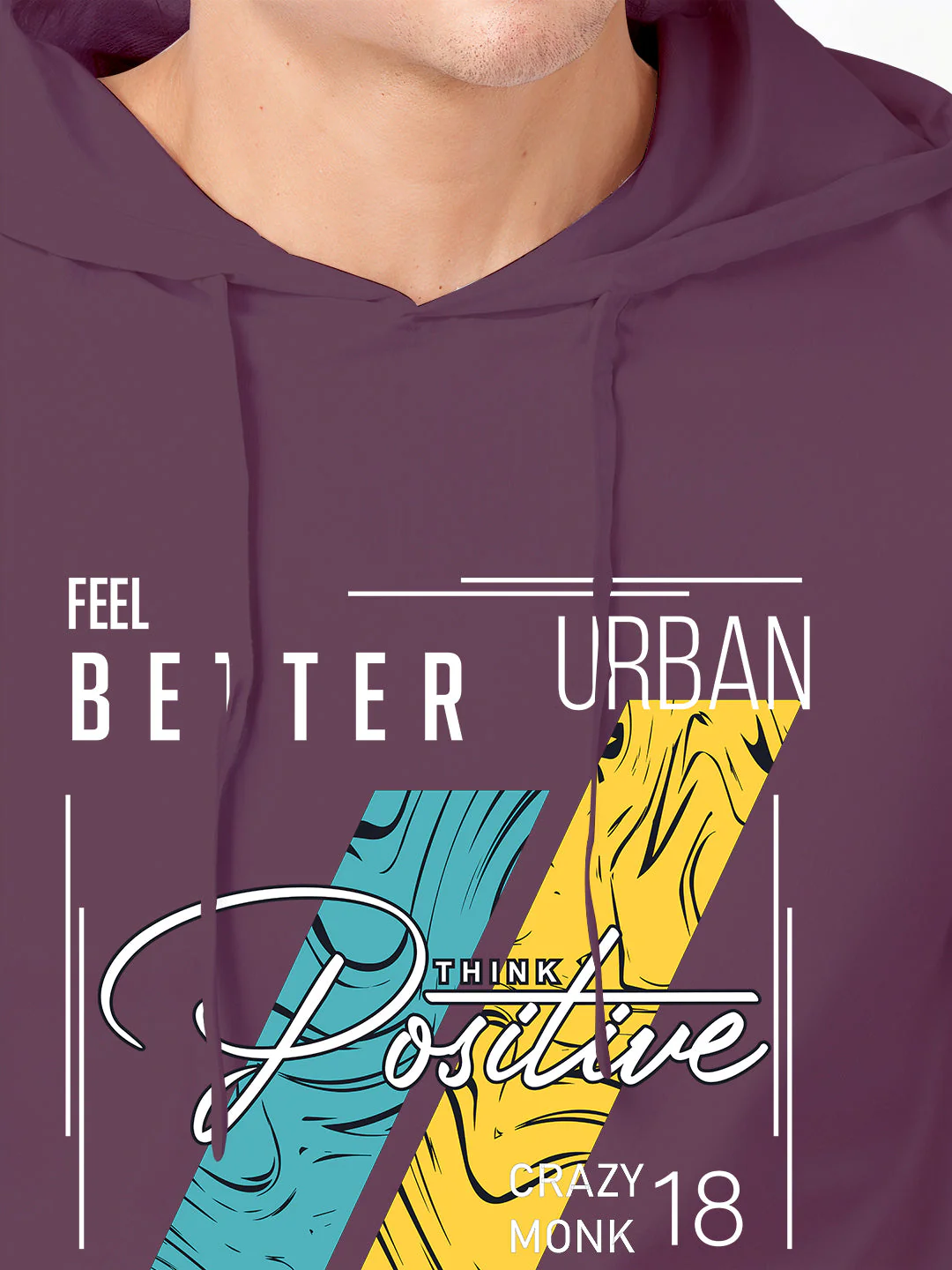 Think Positive Hoodie - Maroon - Image 5