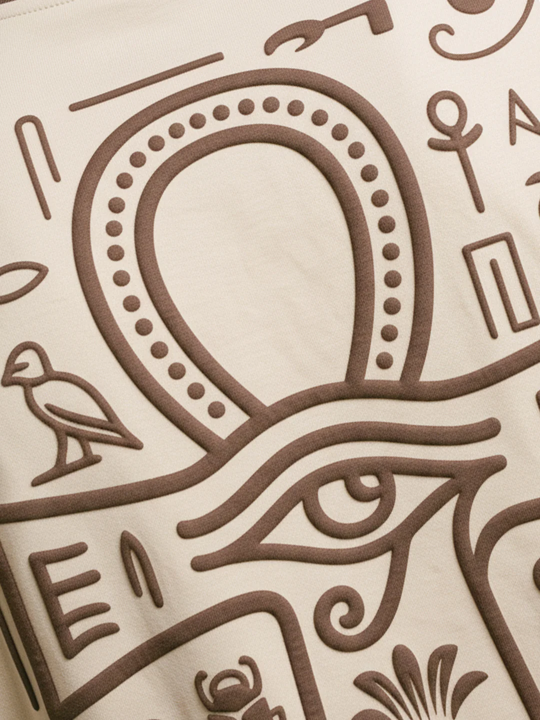 Key of Life Oversized T-Shirt - Beige & Brown - Image 5