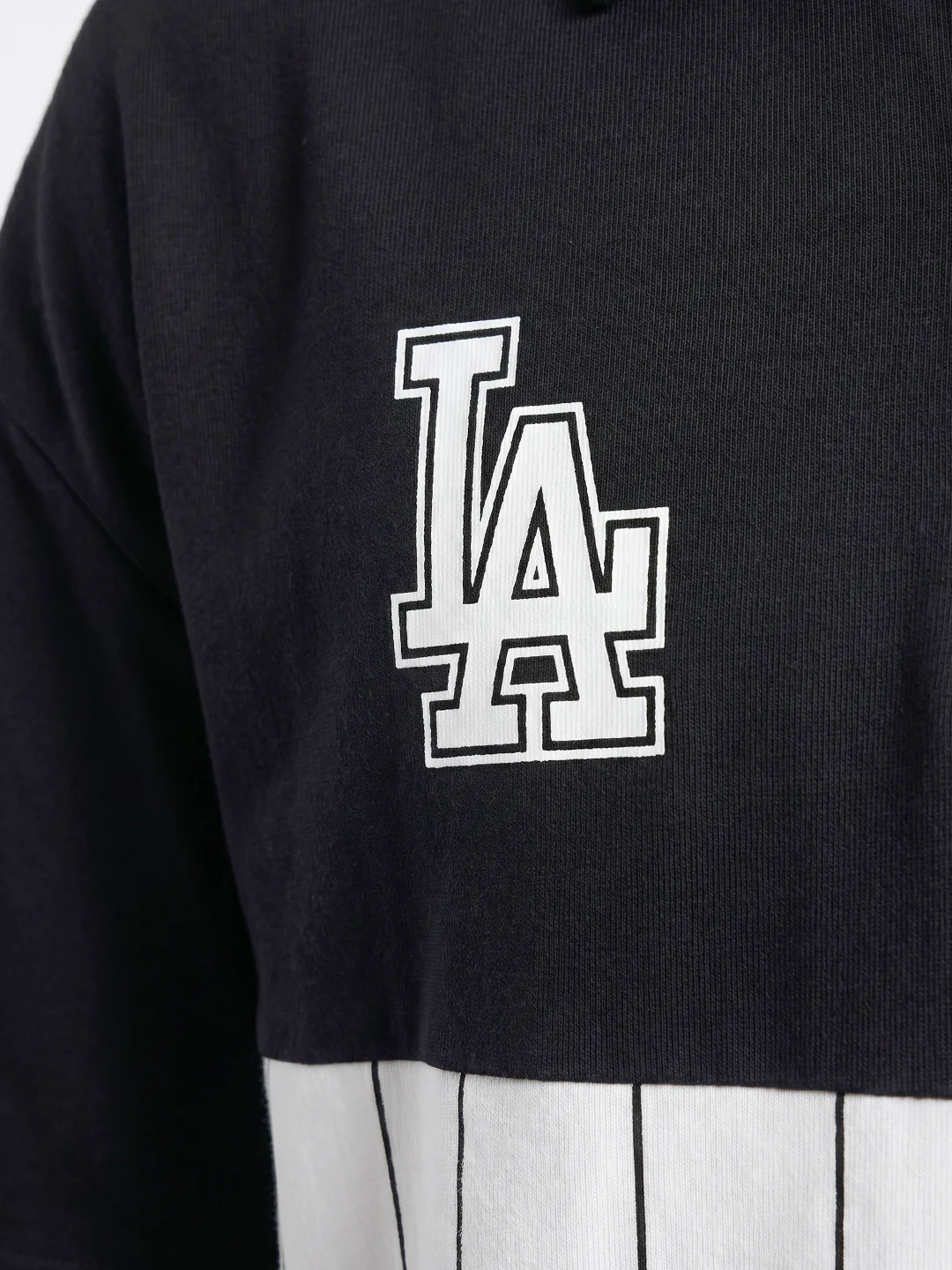 Polo - LA CM Originals Oversized Polo T-Shirt - White & Black - Image 4