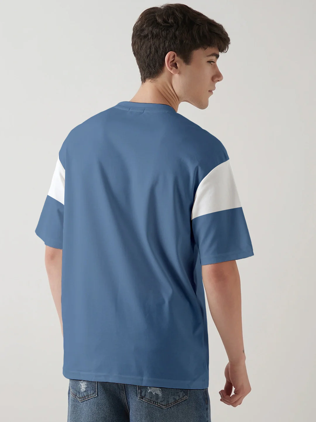 Louisiana Oversized T-Shirt-Denim Blue & white - Image 2