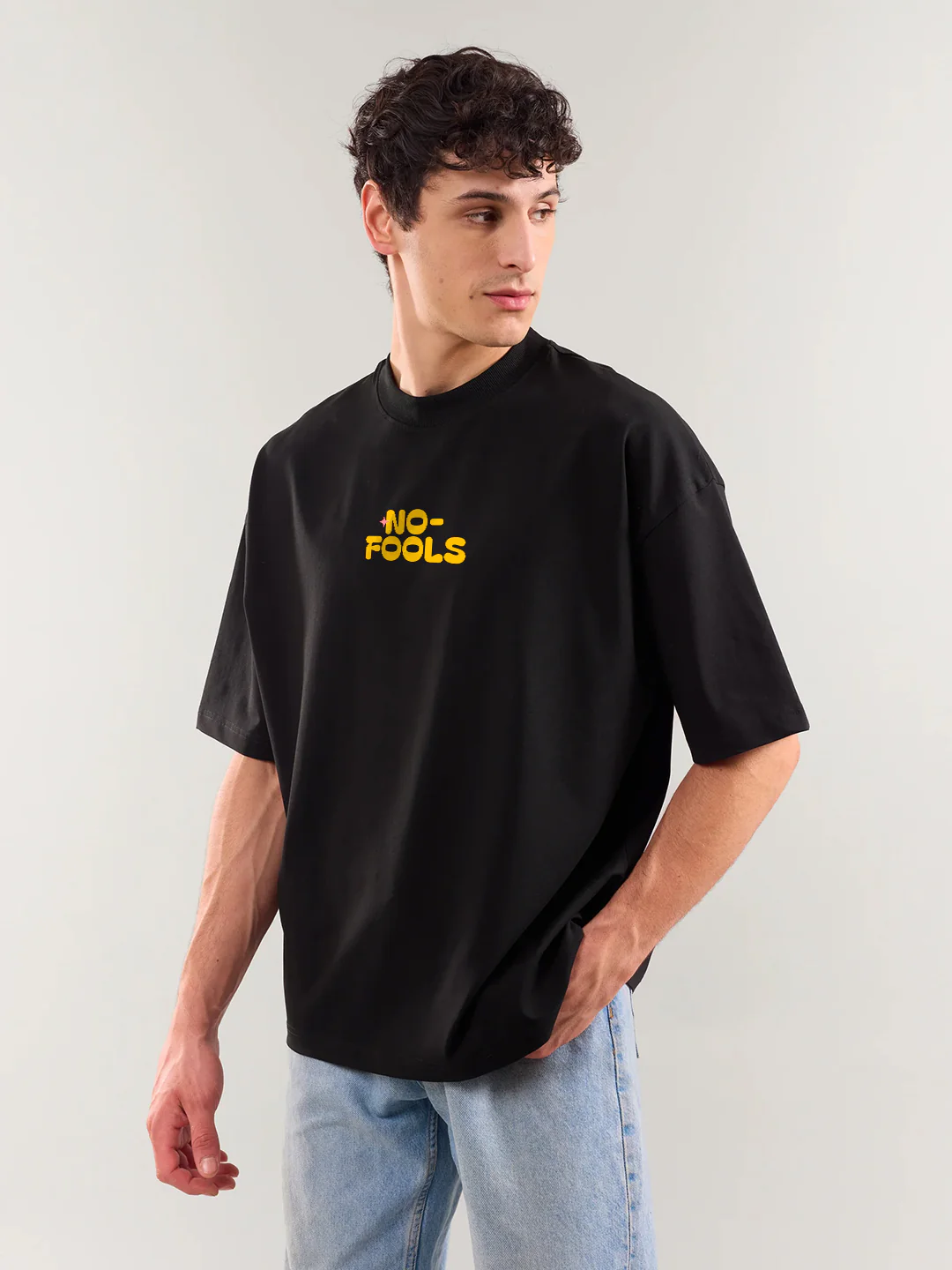 No Fools Zone Oversized T-Shirt - Black - Image 2