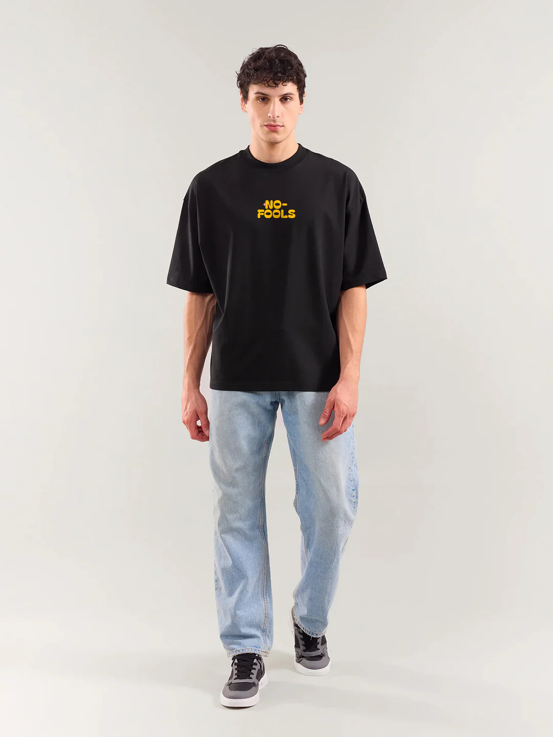 No Fools Zone Oversized T-Shirt - Black - Image 3