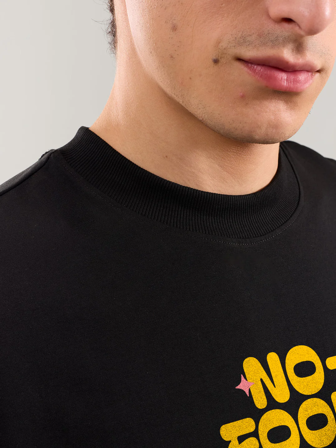 No Fools Zone Oversized T-Shirt - Black - Image 4