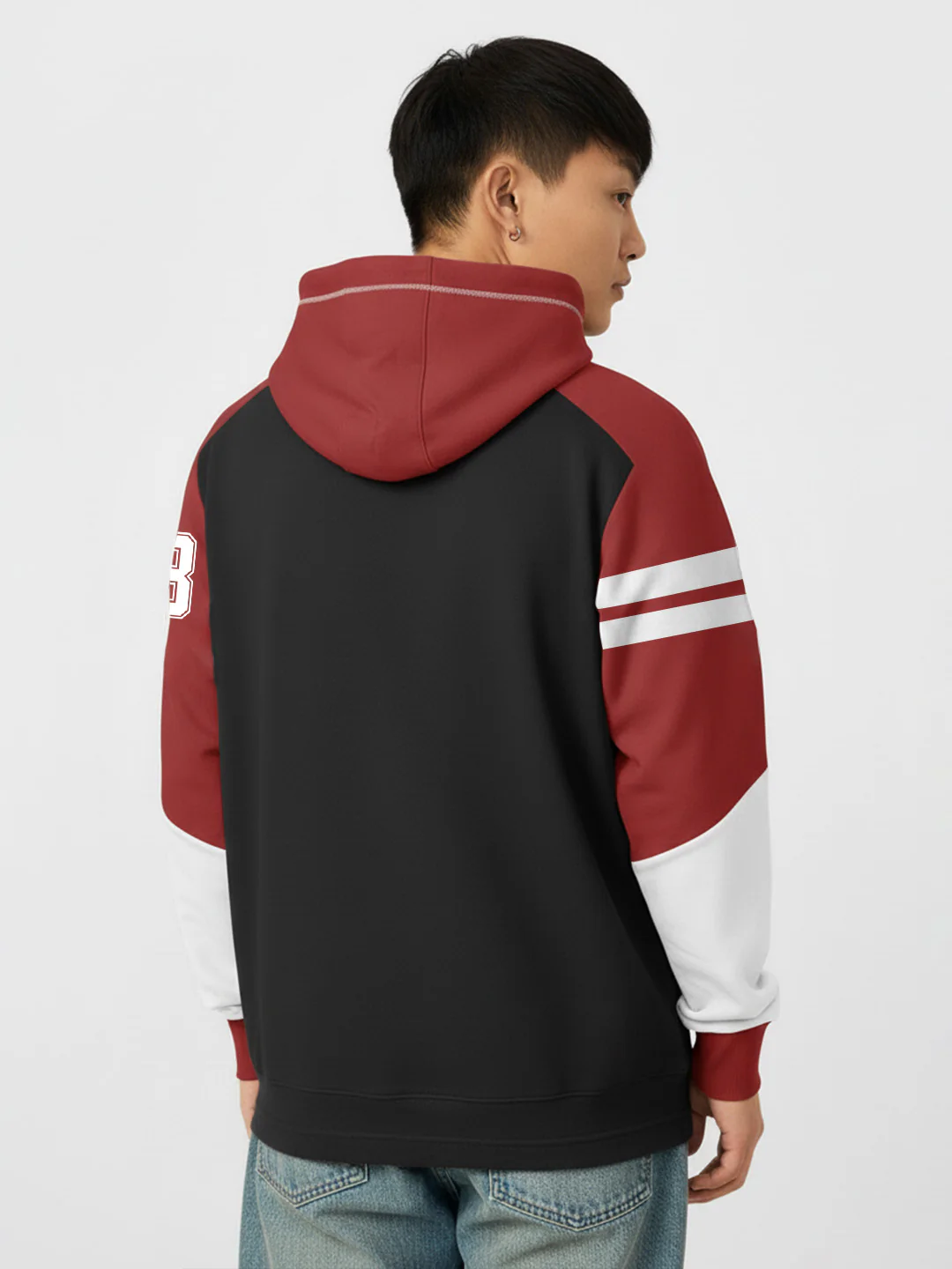 Detroit Dops Oversized Hoodie - Red, White & Black - Image 2