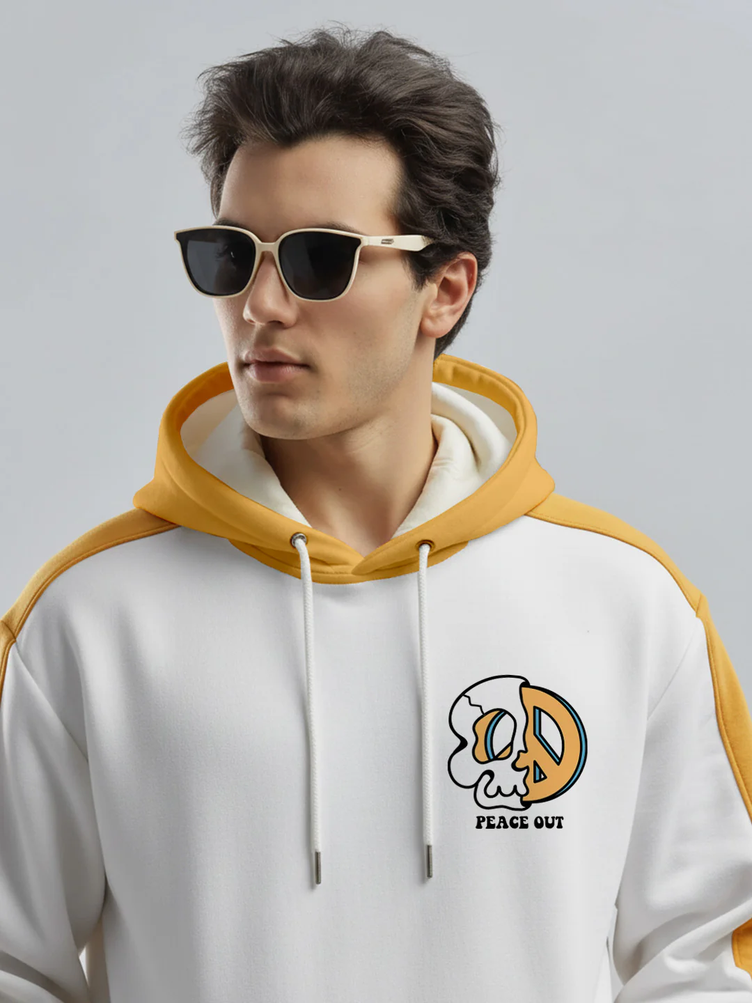 Everthing is Gonna Be Okay Oversized Hoodie - Off White & Yellow - Image 5