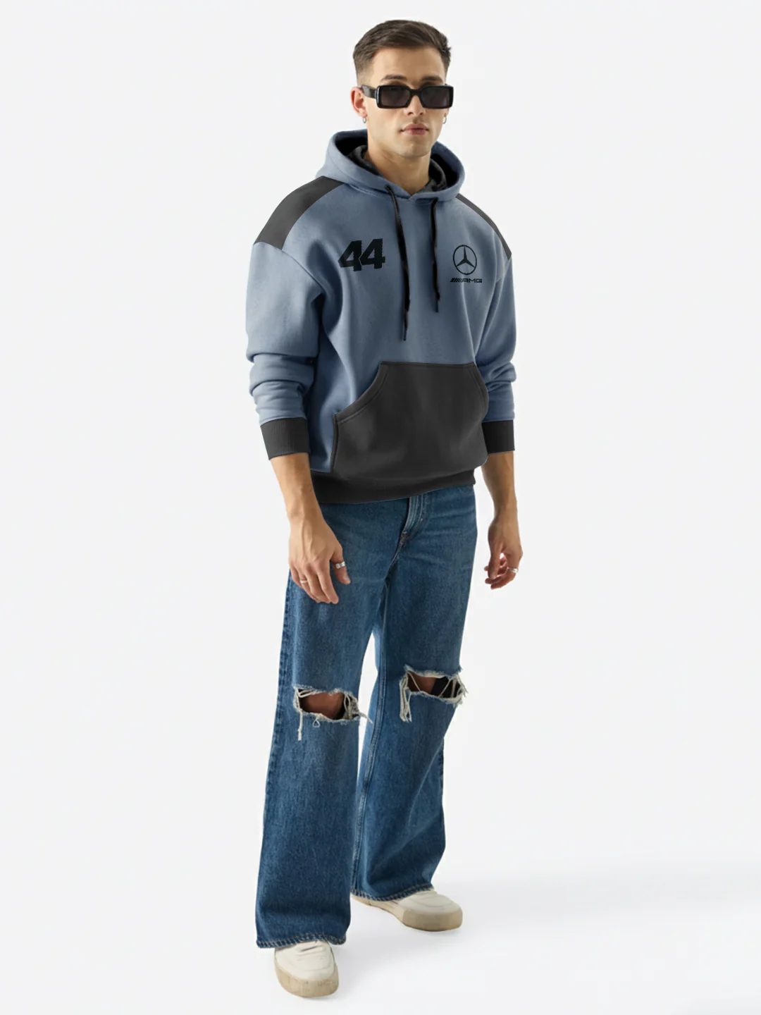 Lewis Hamilton Oversized Hoodie - Metallic Grey & Black - Image 3