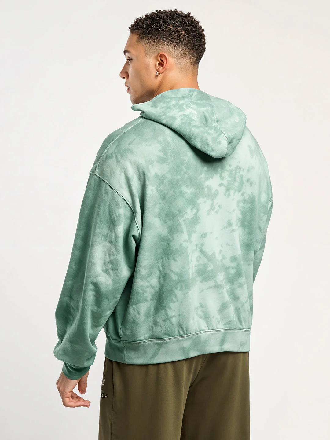 Manglo Green Tie Dye Oversized Hoodie - Image 2