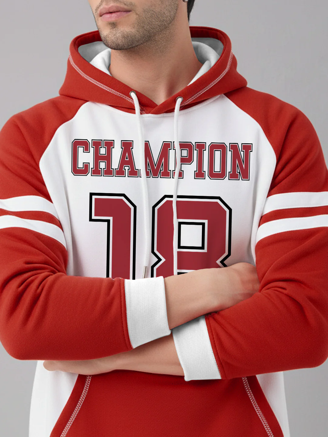 OG Champ Oversized Hoodie - Red & White - Image 4