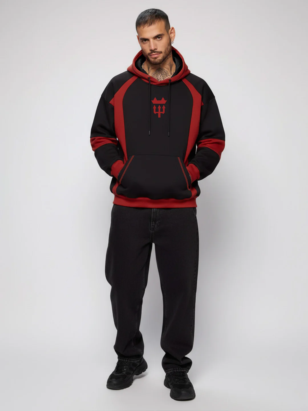Red Devils Oversized Hoodie - Red & Black - Image 4