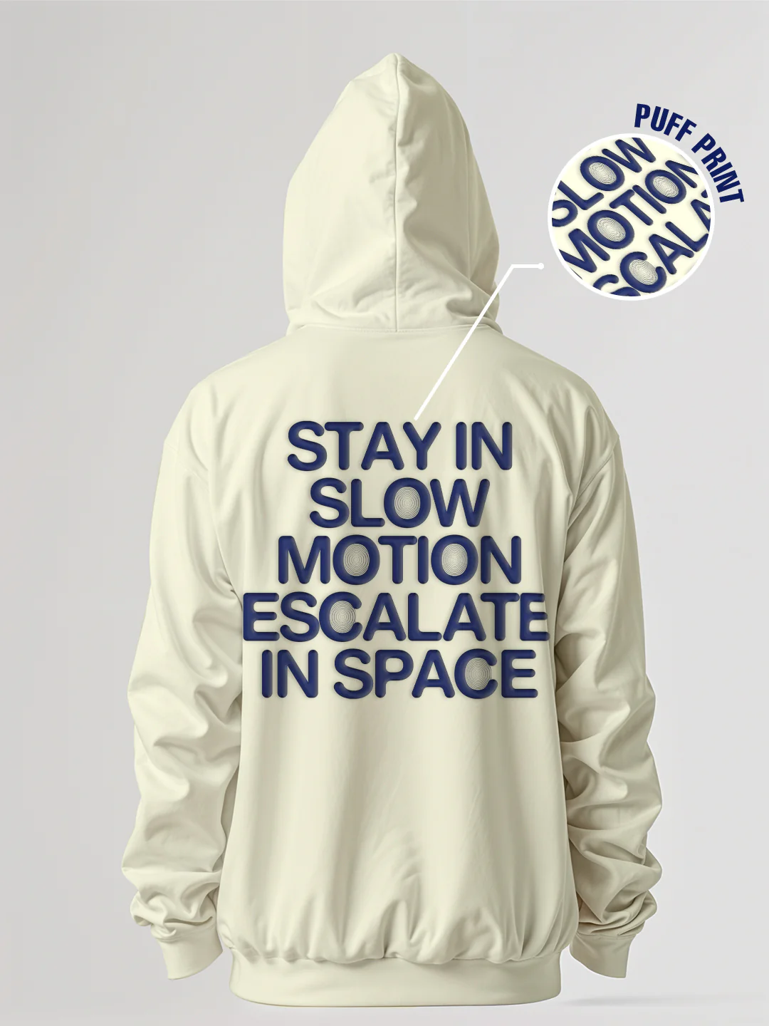 Stay in Slow Motion Oversized Hoodie - Off White