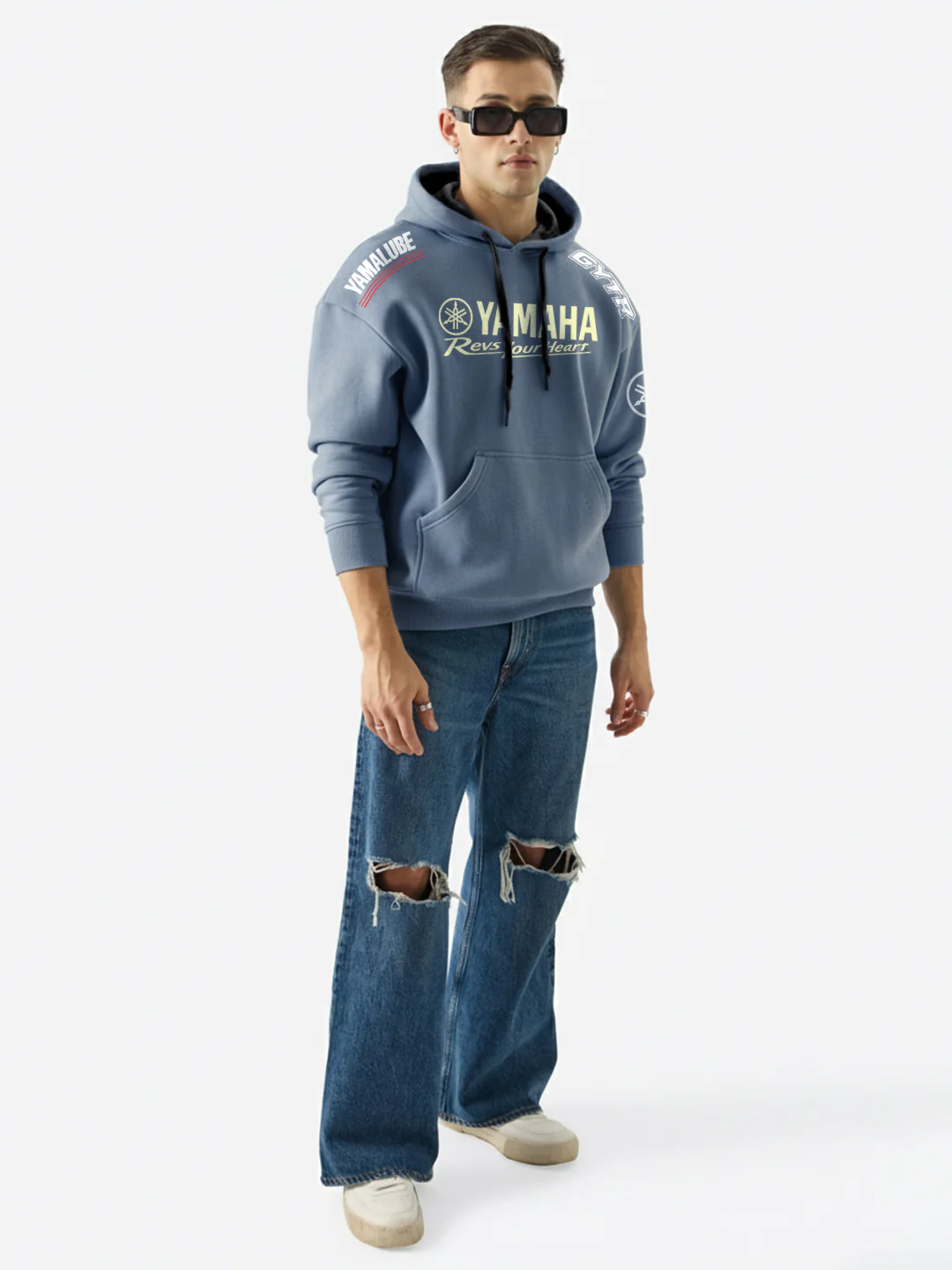OVERSIZED HOODIE - Yamaha Oversized Hoodie - Metallic Grey - Image 3