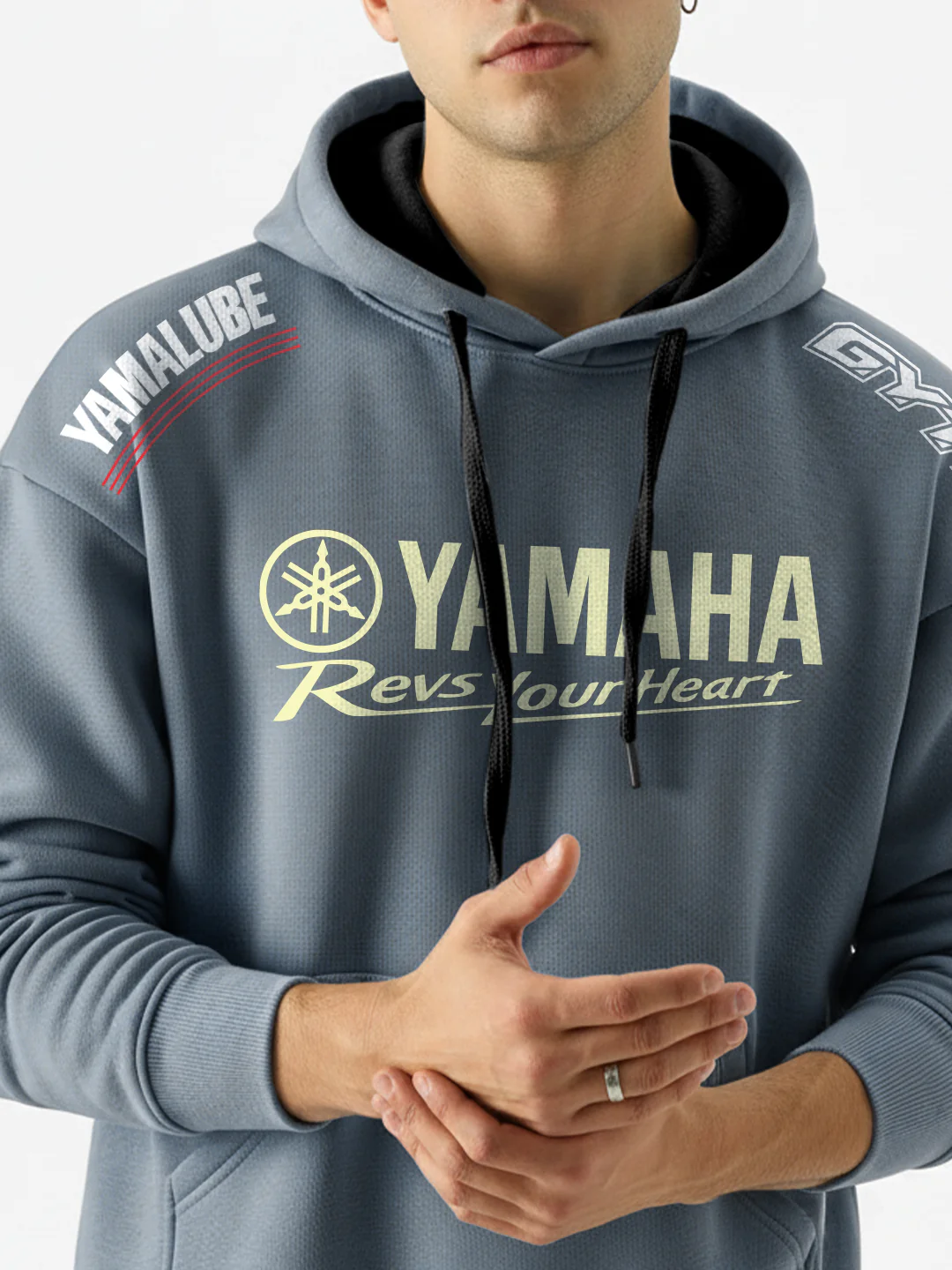 OVERSIZED HOODIE - Yamaha Oversized Hoodie - Metallic Grey - Image 4