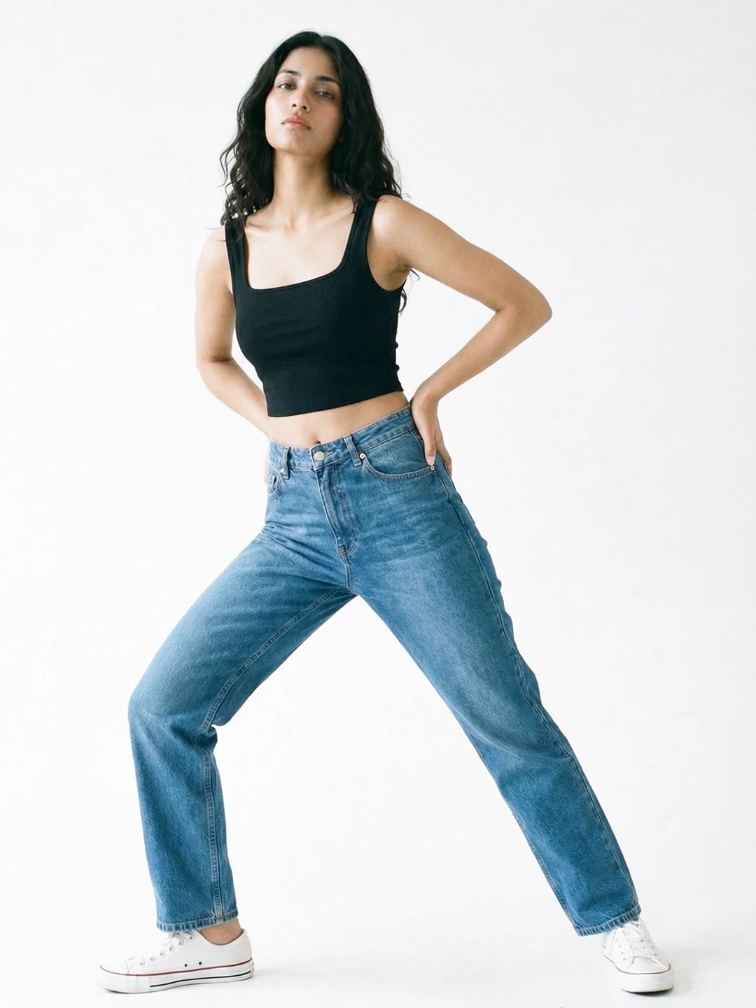 Women's Plain Crop Top - Black - Image 3