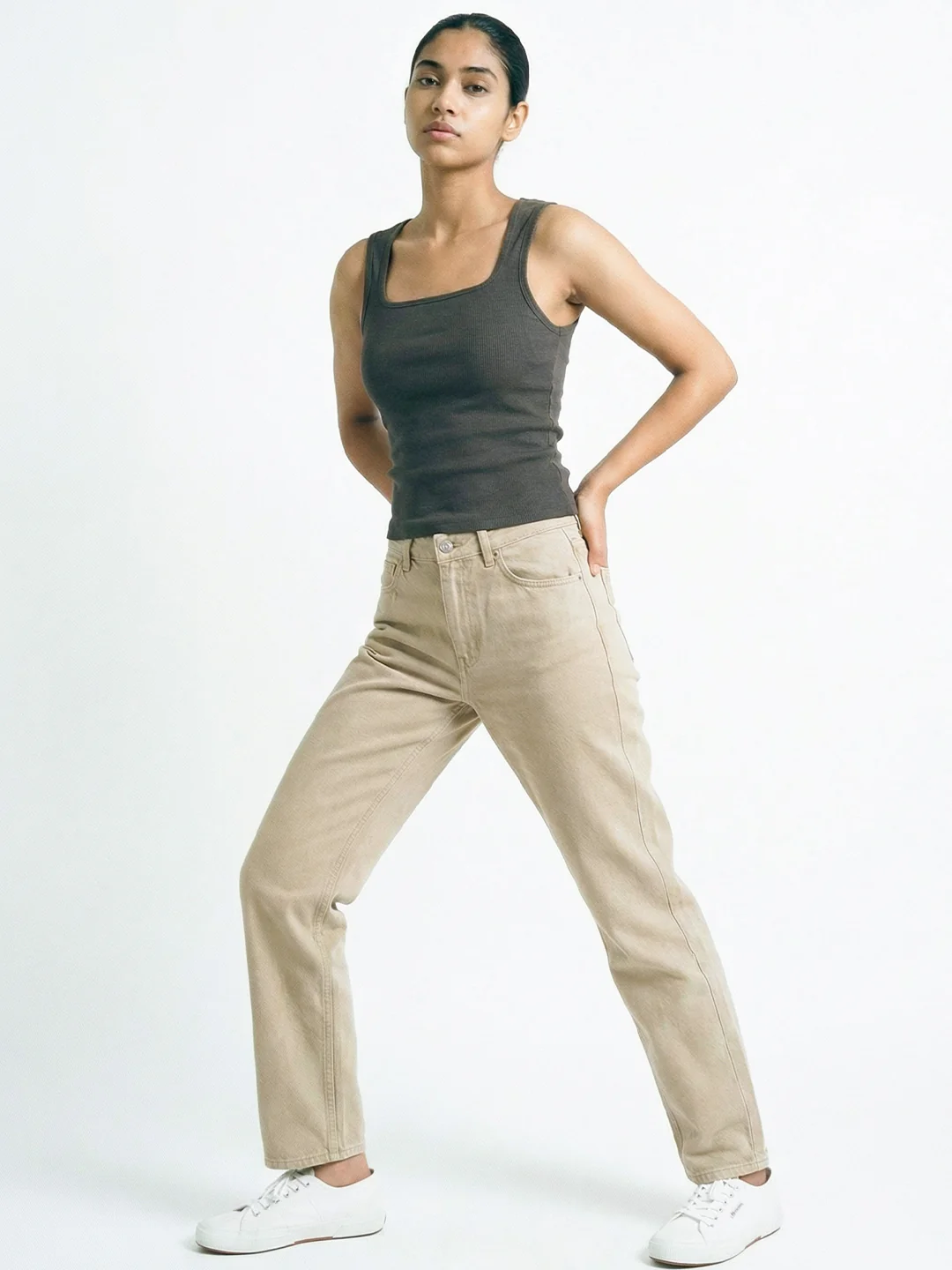 Women's Plain Tank Top - Dusky Grey - Image 3