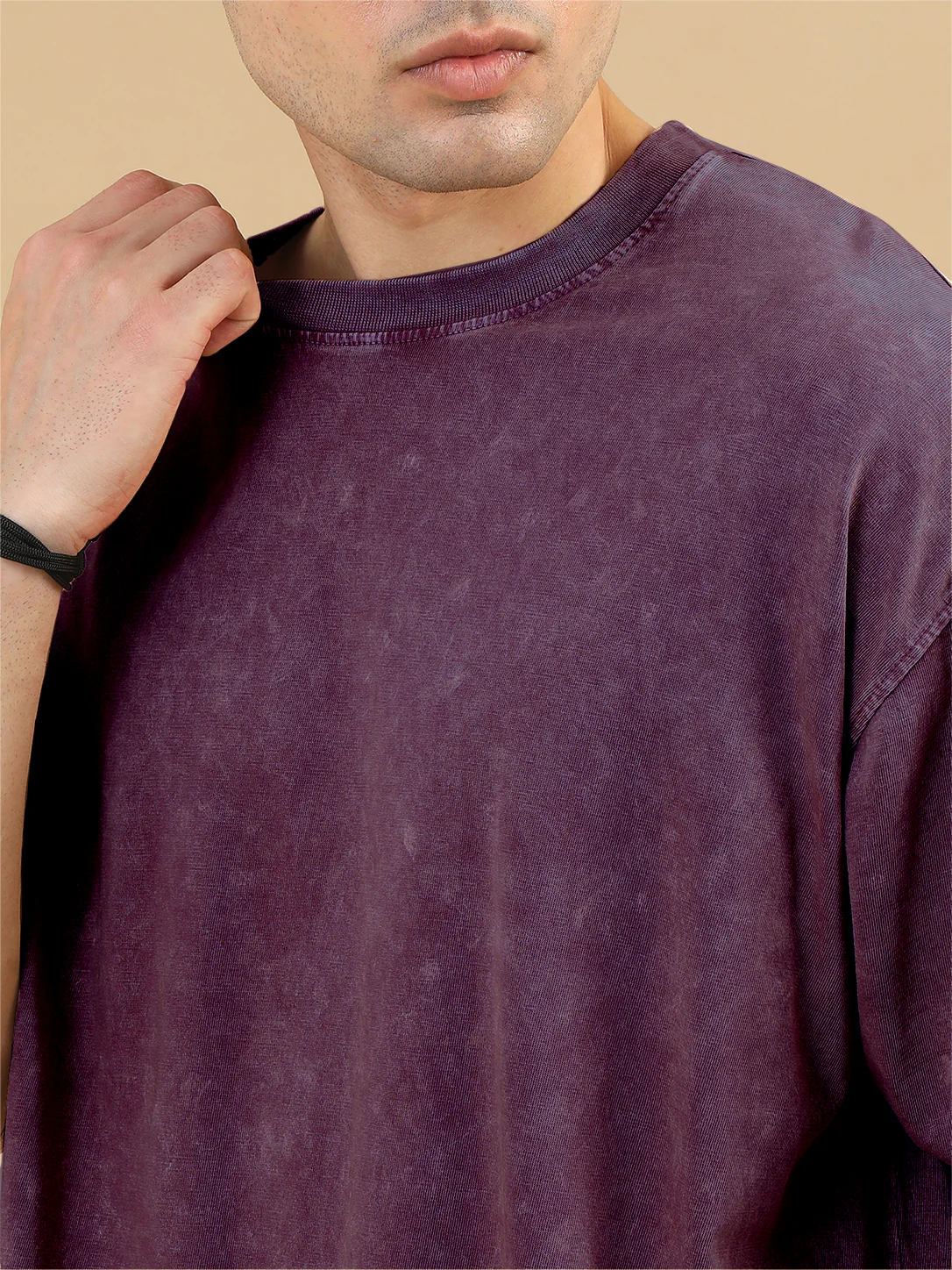 Plain Acid Wash Oversized T-Shirt - Grapeade - Image 5