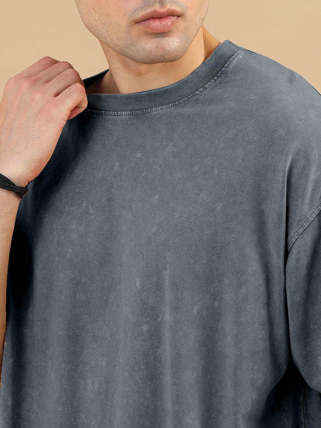 Plain Acid Wash Oversized T-Shirt - Steel Grey - Image 6