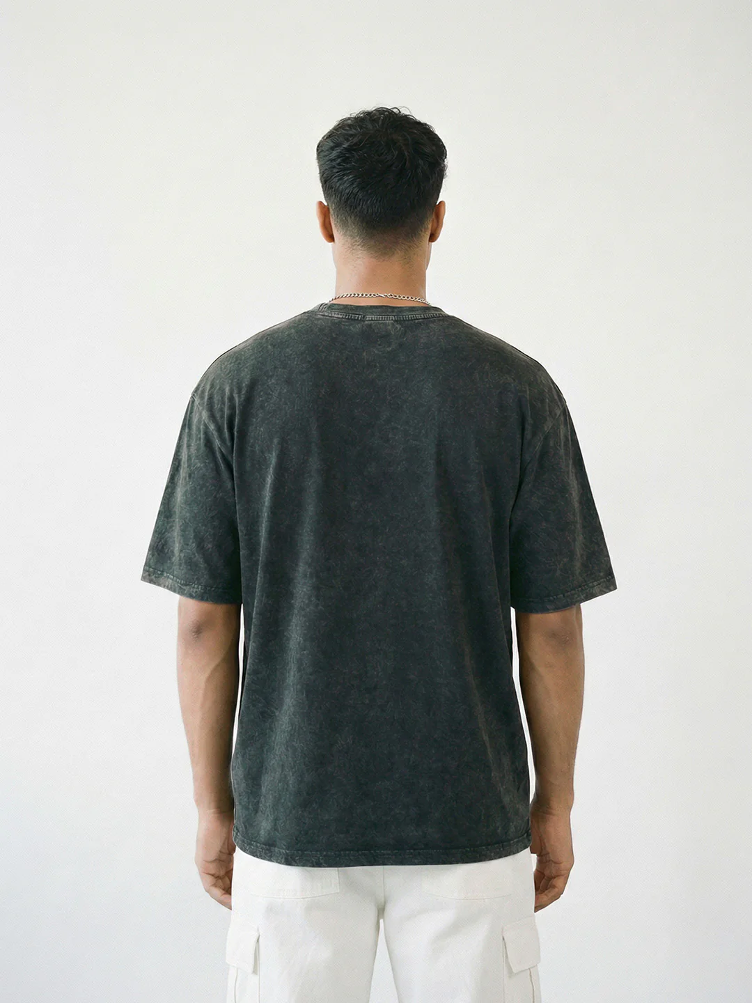 Racing Acid Wash Graphic Printed Oversized T-Shirt - Black - Image 2