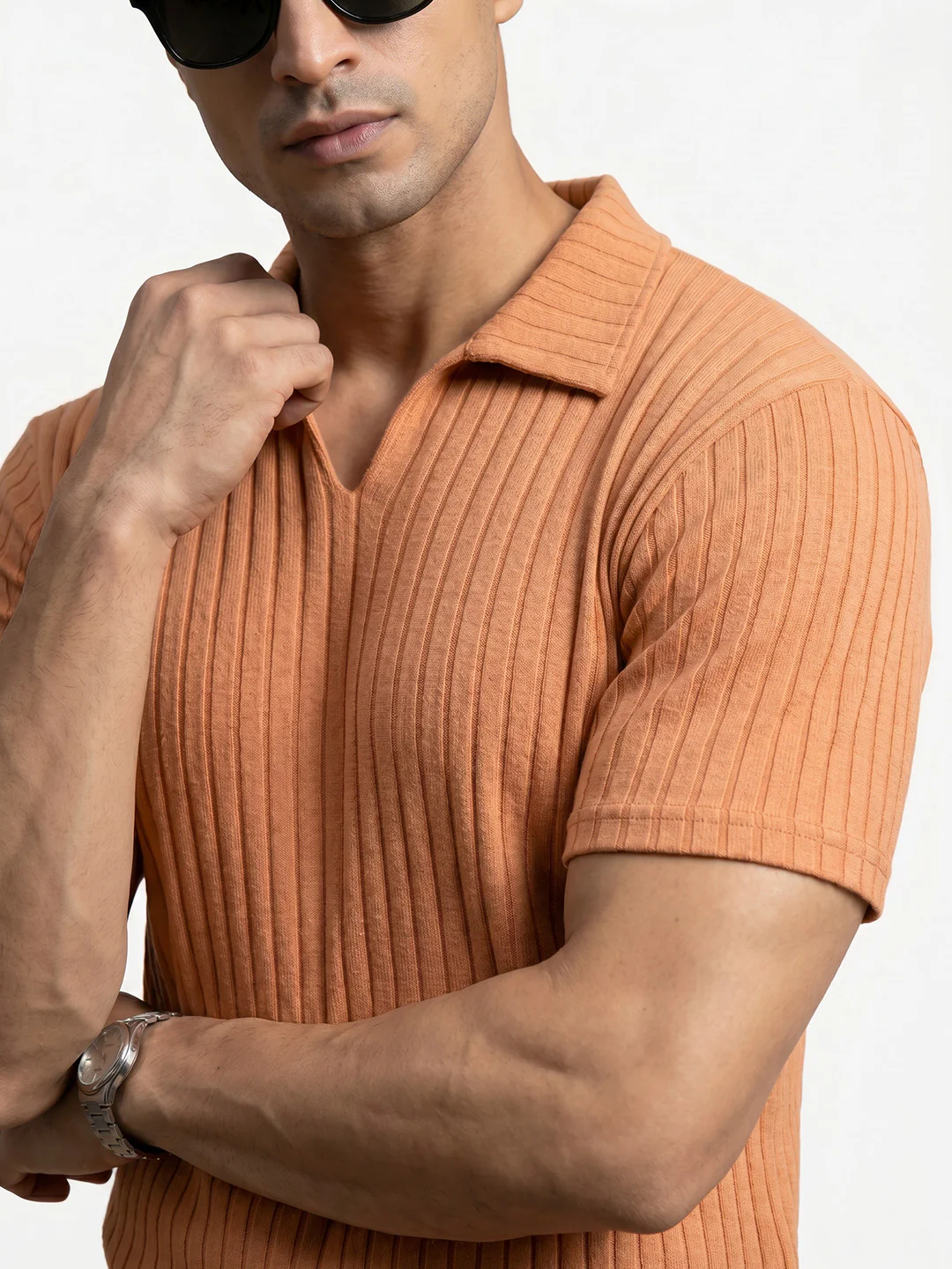 Rust Wave Regular Polo T-Shirt - Rust - Image 4