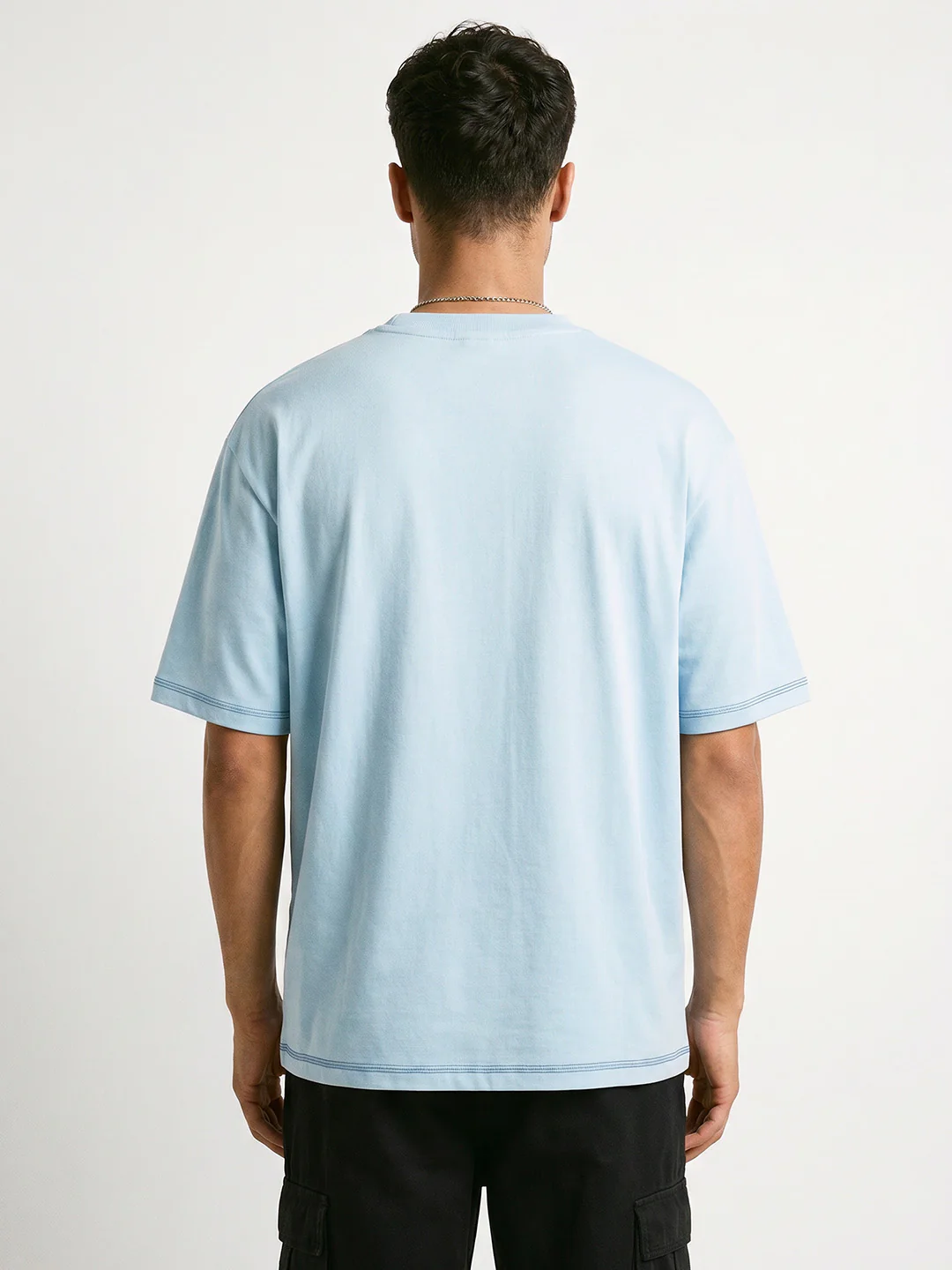Slow Life Oversized T-Shirt - Contrast 4 Thread - Sky Blue - Image 2