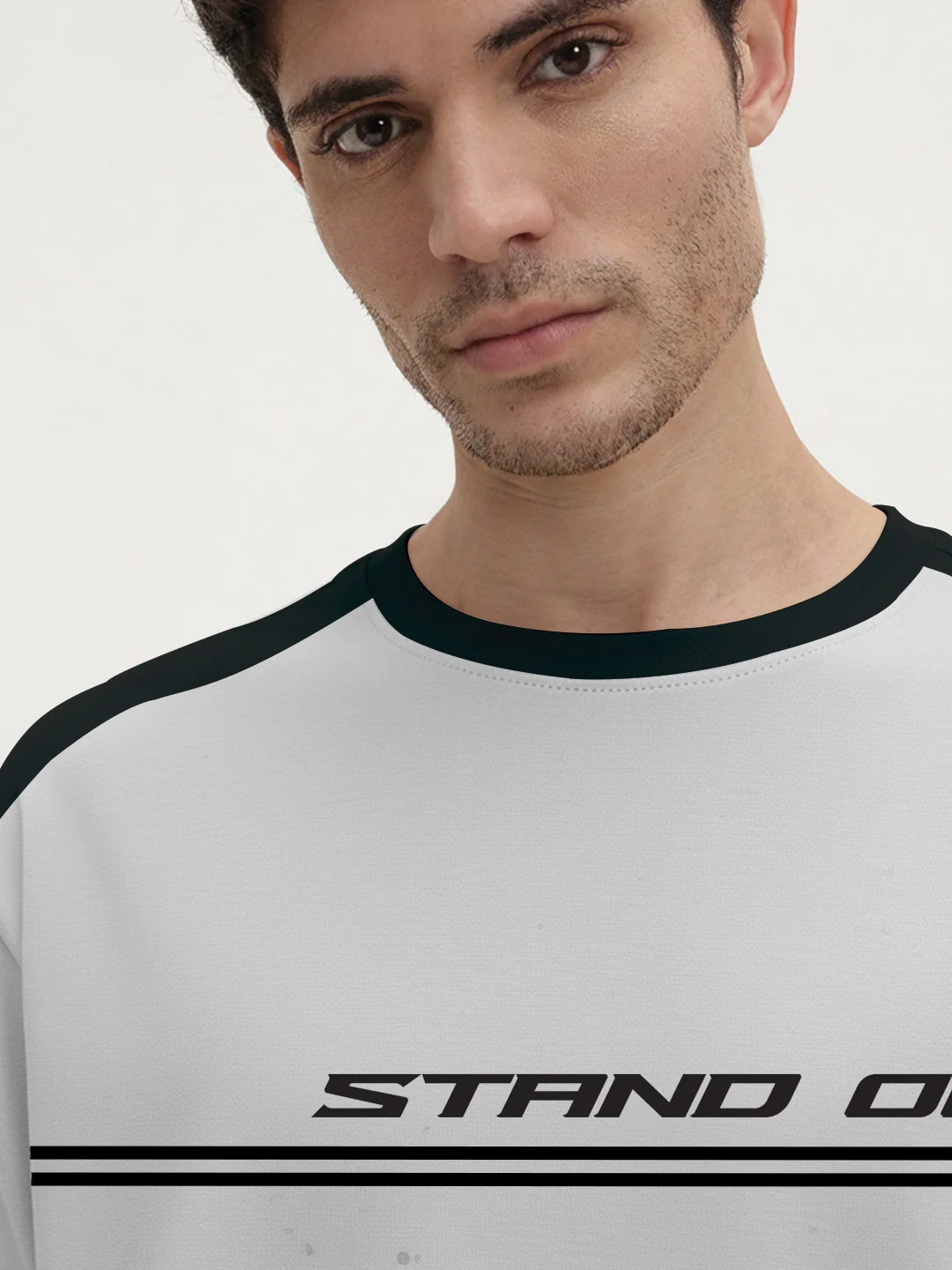Stand Out Oversized T-Shirt - Black & LT.Grey - Image 5