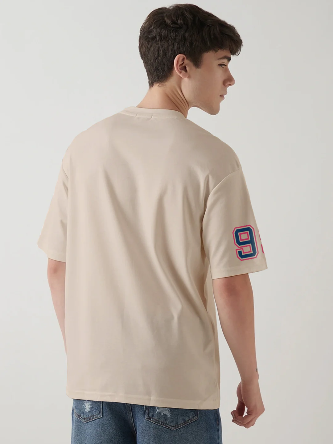 Texas Champions Graphic Printed Oversized T-Shirt - Cream - Image 2