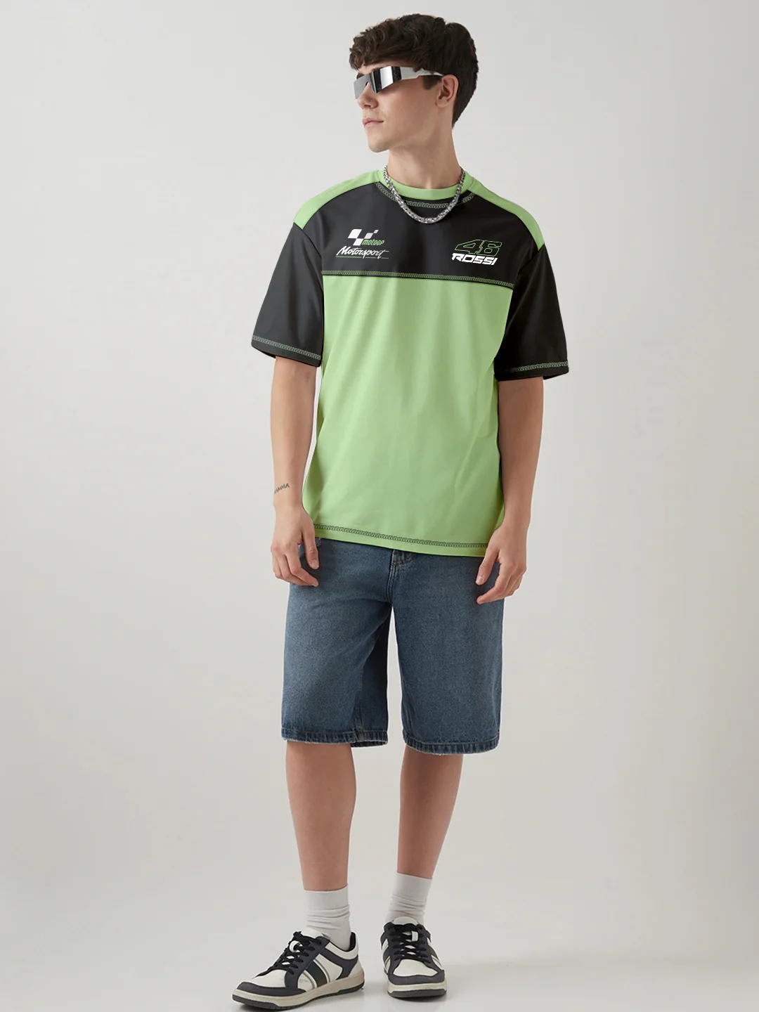 The Doctor VR46 Oversized T-Shirt - Black & Pista Green - Image 3