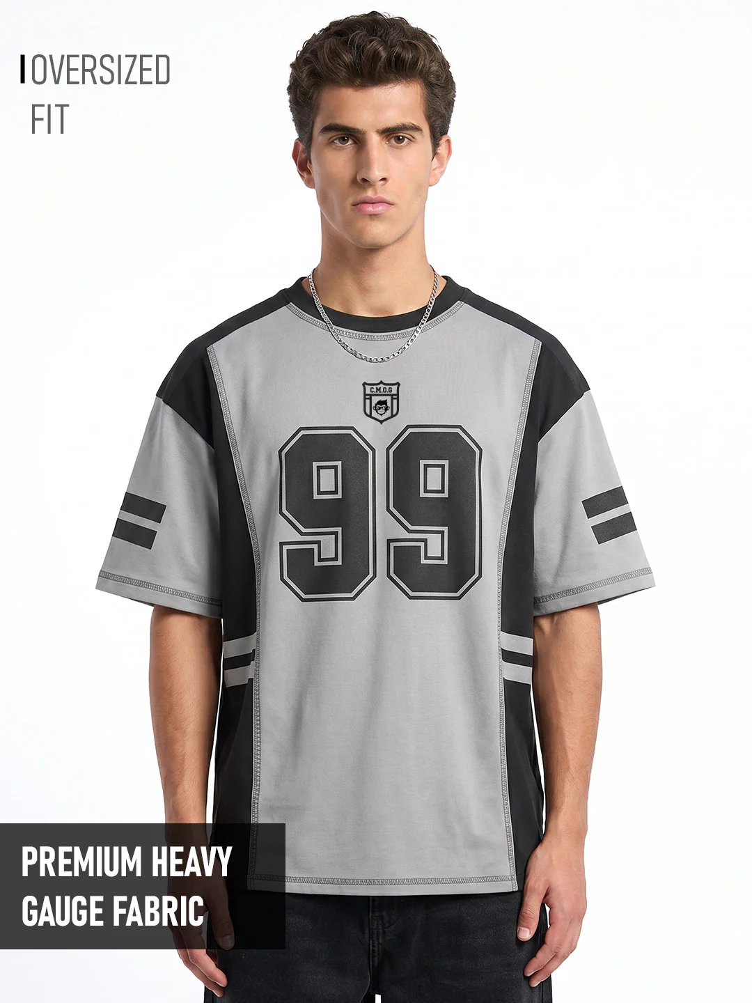 The Invincible Oversized T-Shirt-Black & LT Grey
