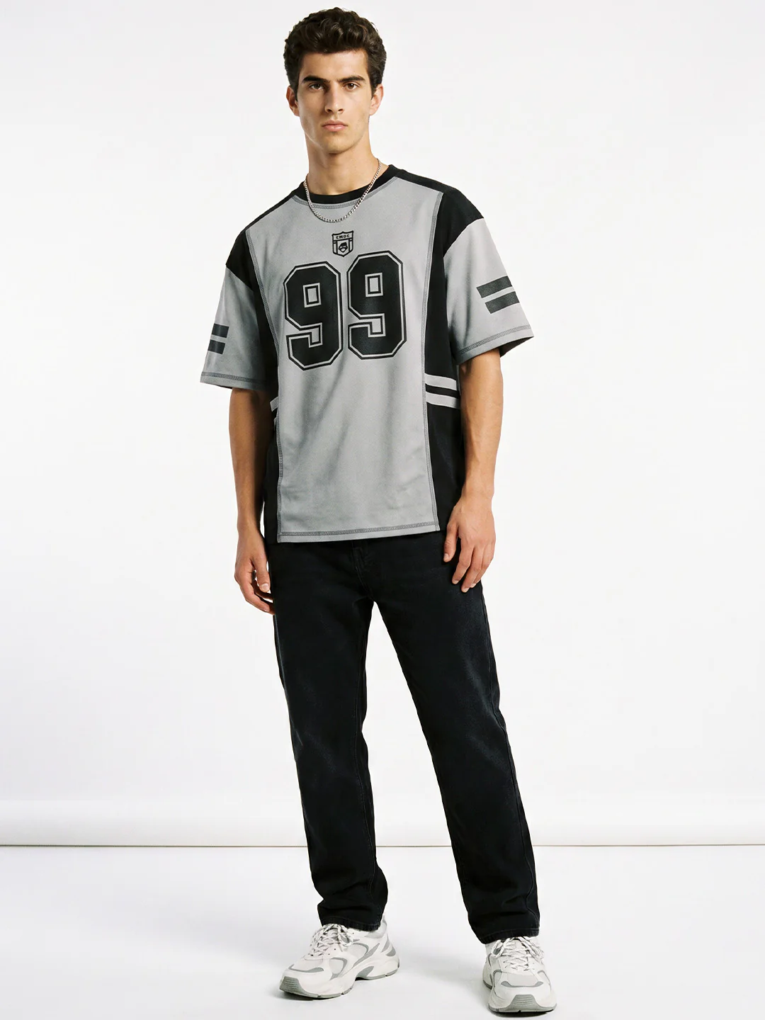 The Invincible Oversized T-Shirt-Black & LT Grey - Image 3
