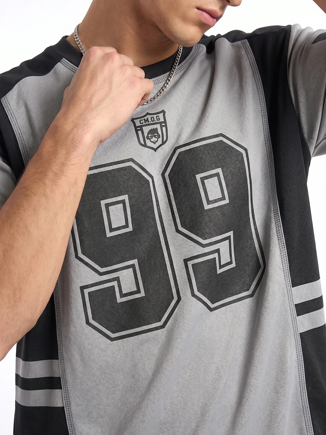 The Invincible Oversized T-Shirt-Black & LT Grey - Image 4