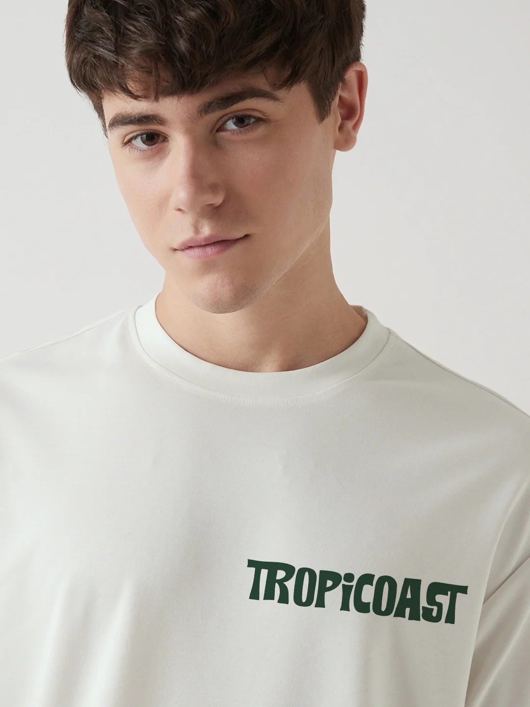 Tropicoast Graphic Printed Oversized T-Shirt - Off White - Image 4
