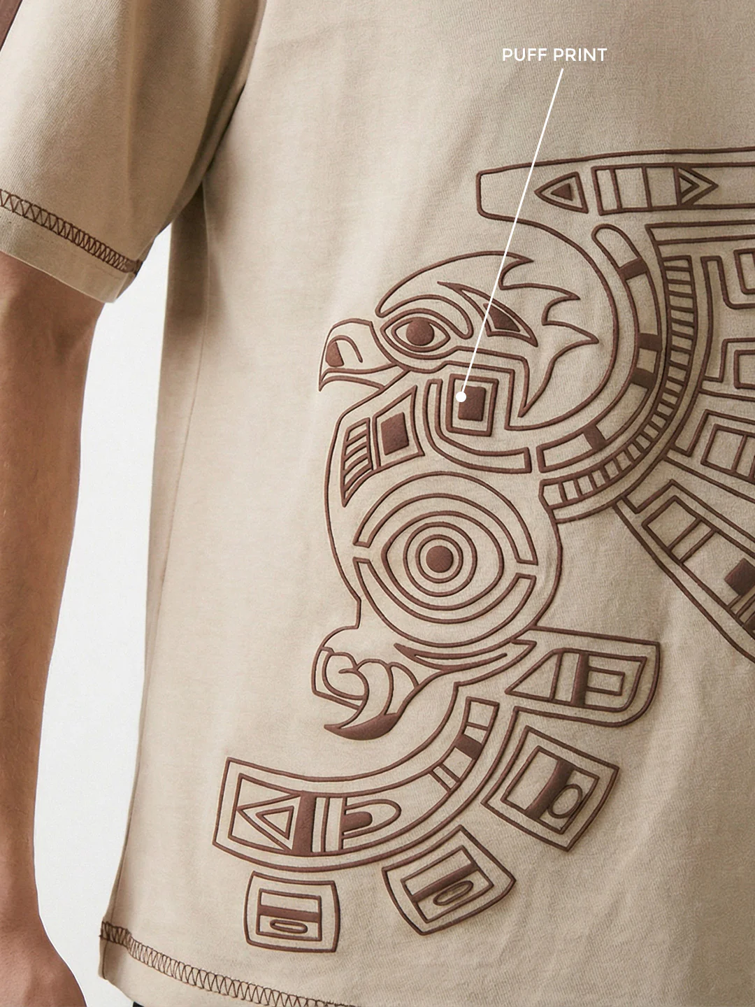 Untamed Oversized T-Shirt - Beige & Brown - Image 4