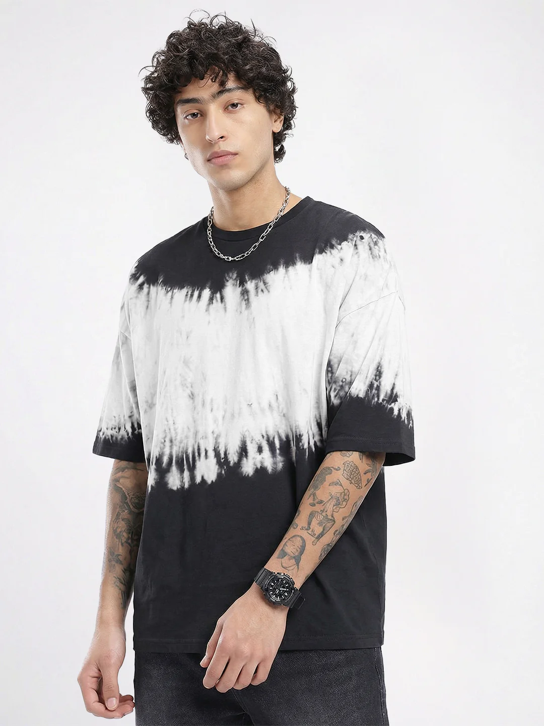 White & Black Oversized Tie Dye - Image 5